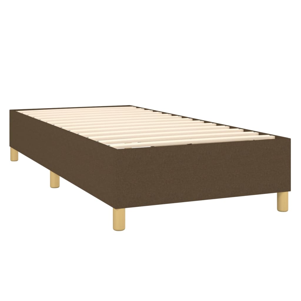 vidaXL Κρεβάτι Boxspring με Στρώμα Σκούρο Καφέ 80x200 εκ. Υφασμάτινο