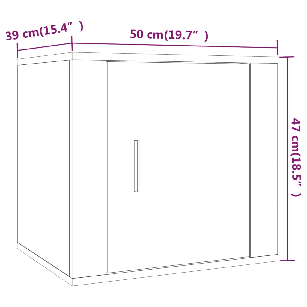 vidaXL Κομοδίνα 2 τεμ. Γυαλιστερό Λευκό 50x39x47 εκ.