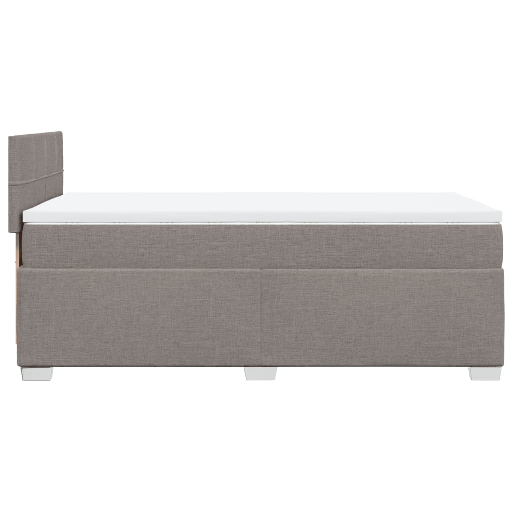 vidaXL Κρεβάτι Boxspring με Στρώμα Taupe 90x190 εκ.Υφασμάτινο