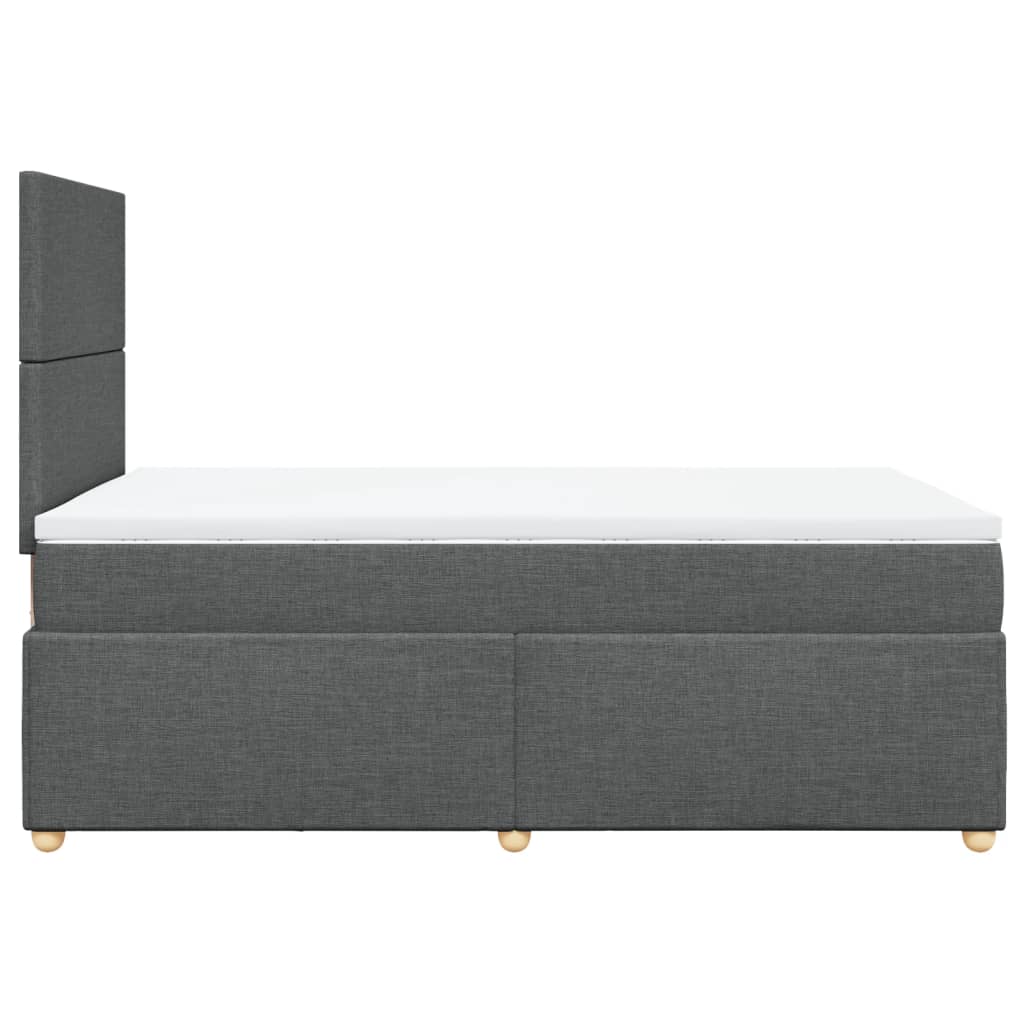 vidaXL Κρεβάτι Boxspring με Στρώμα Σκούρο Γκρι 120x190 εκ Υφασμάτινο