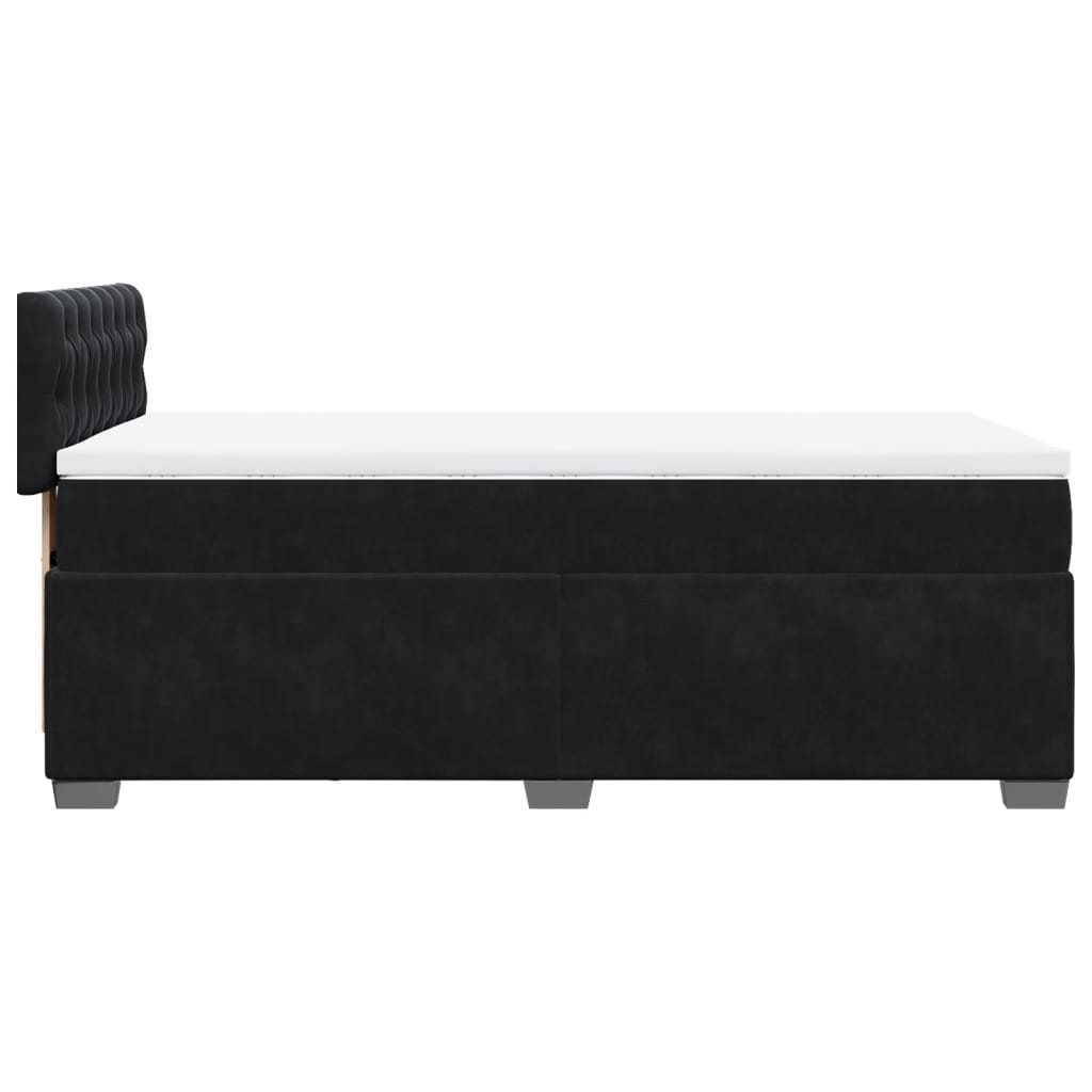 vidaXL Κρεβάτι Boxspring με Στρώμα Μαύρο 90x190 εκ. Βελούδινο