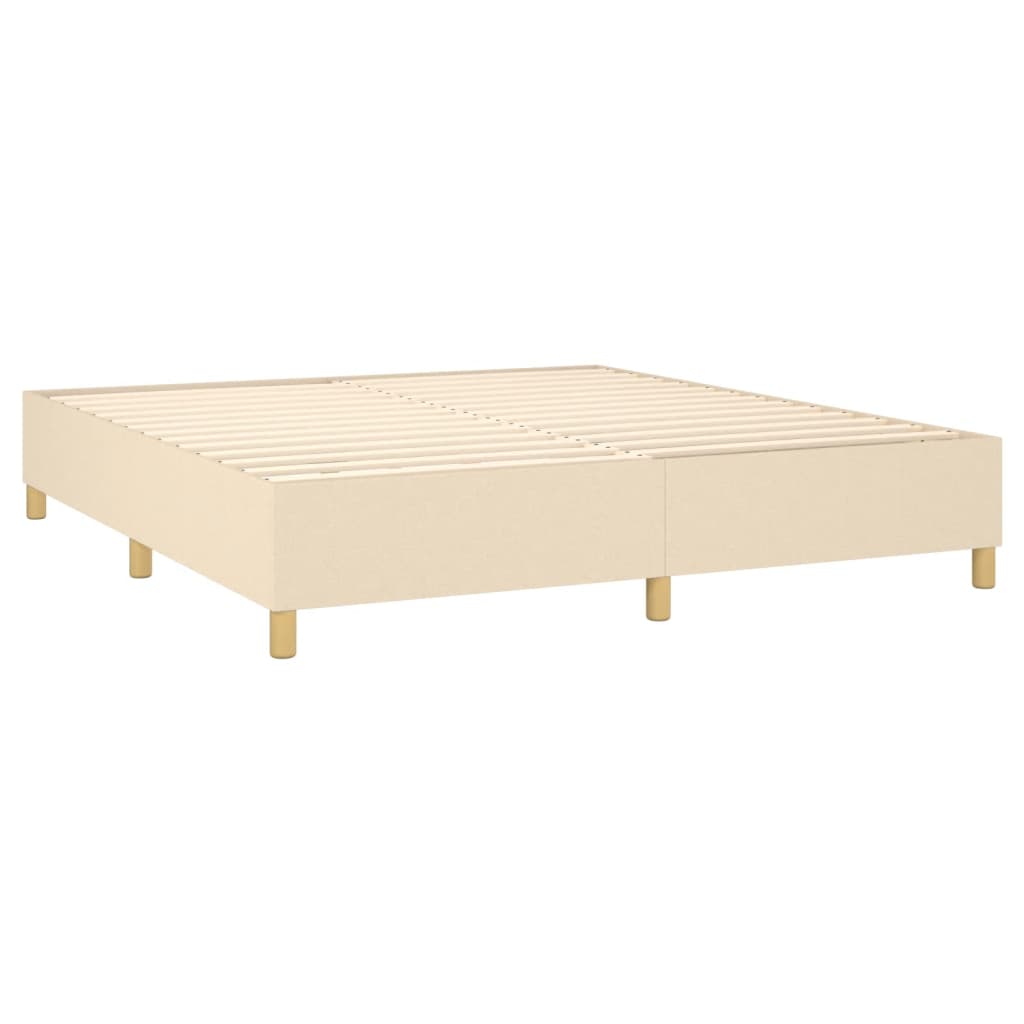 vidaXL Κρεβάτι Boxspring με Στρώμα Κρεμ 180x200 εκ. Υφασμάτινο