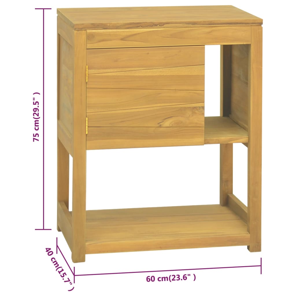 vidaXL Έπιπλο Μπάνιου 60 x 40 x 75 εκ. από Μασίφ Ξύλο Teak