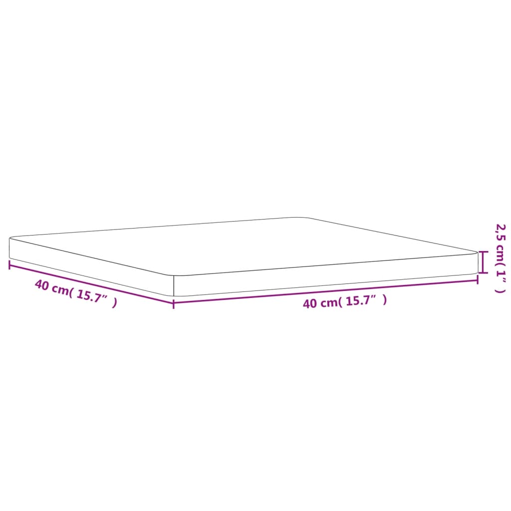 vidaXL Επιφάνεια Τραπεζιού Τετράγωνη 40x40x2,5 εκ. Μασίφ Ξύλο Οξιάς