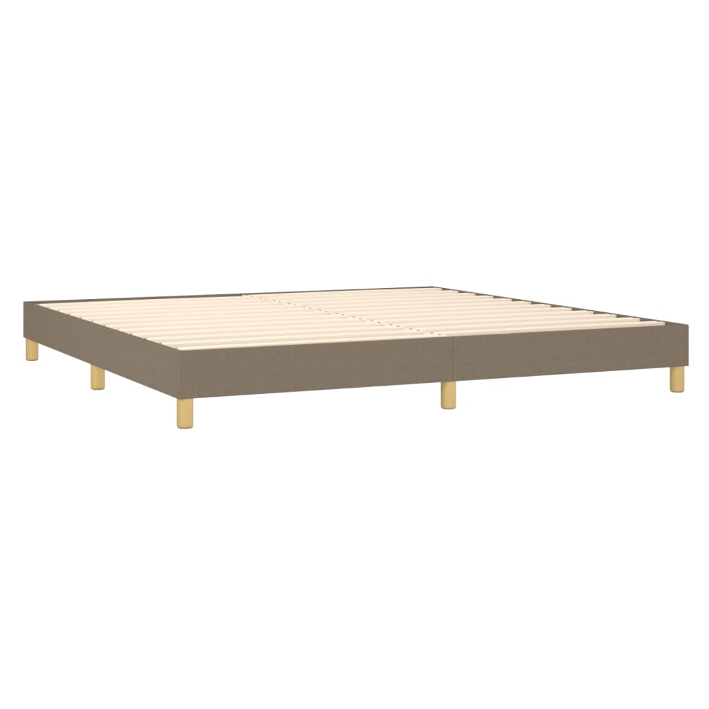 vidaXL Κρεβάτι Boxspring με Στρώμα Taupe 200x200 εκ. Υφασμάτινο