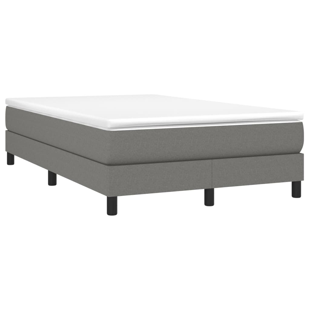 vidaXL Κρεβάτι Boxspring με Στρώμα Σκούρο Γκρι 120x200 εκ. Υφασμάτινο