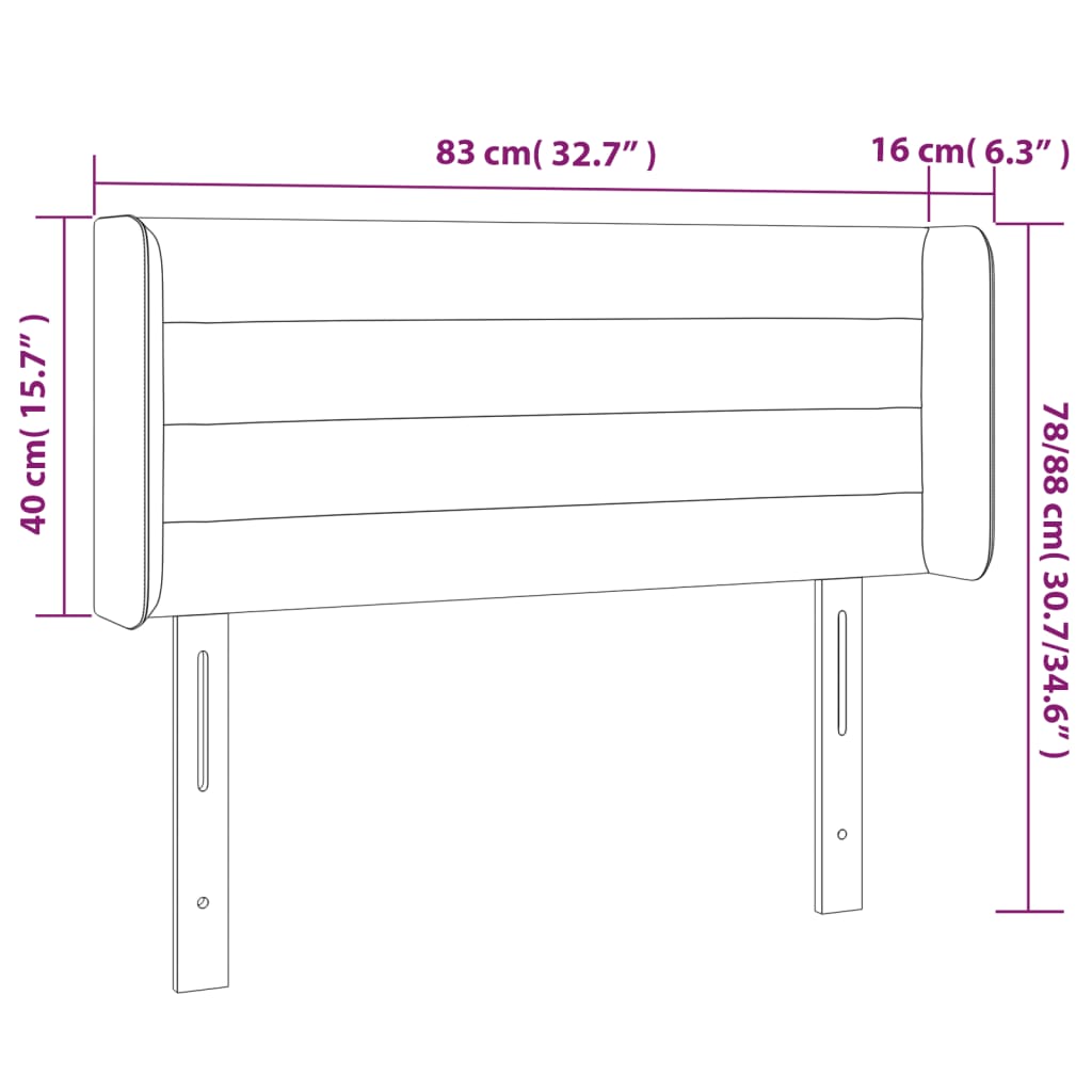 vidaXL Κεφαλάρι Κρεβατιού LED Ανοιχτό Γκρι 83x16x78/88 εκ. Υφασμάτινο