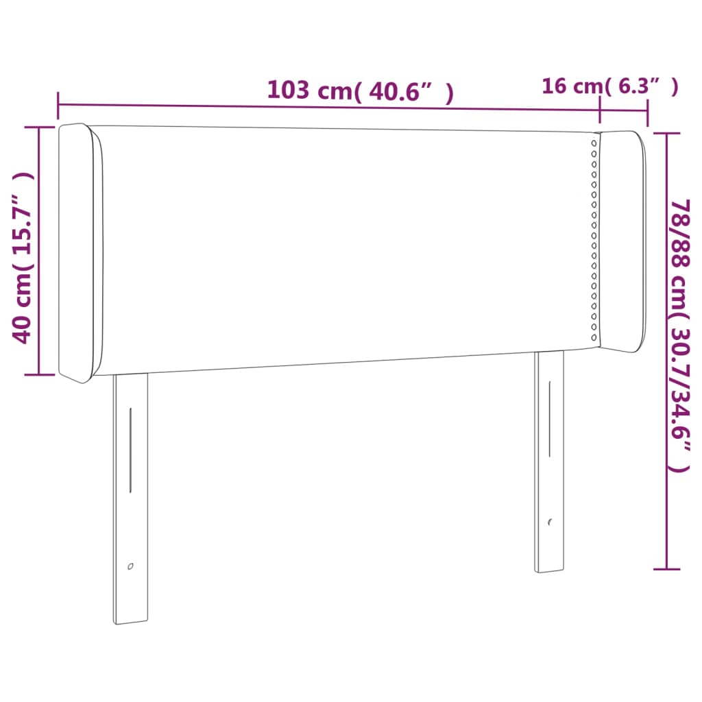 vidaXL Κεφαλάρι με Πτερύγια Γκρι 103x16x78/88 εκ. Συνθετικό Δέρμα