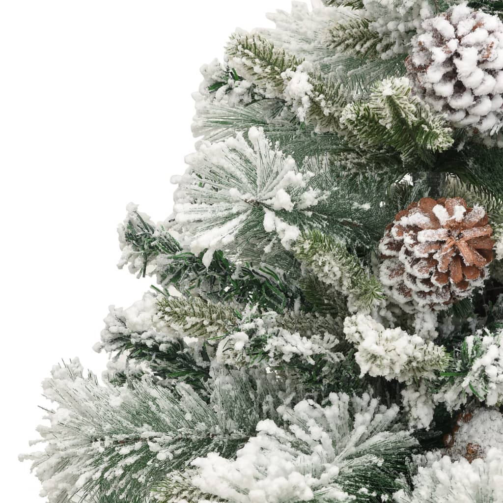 vidaXL Χριστ. Δέντρο Προφωτισμένο 150 εκ με Χιόνι/Κουκουνάρια PVC&PE