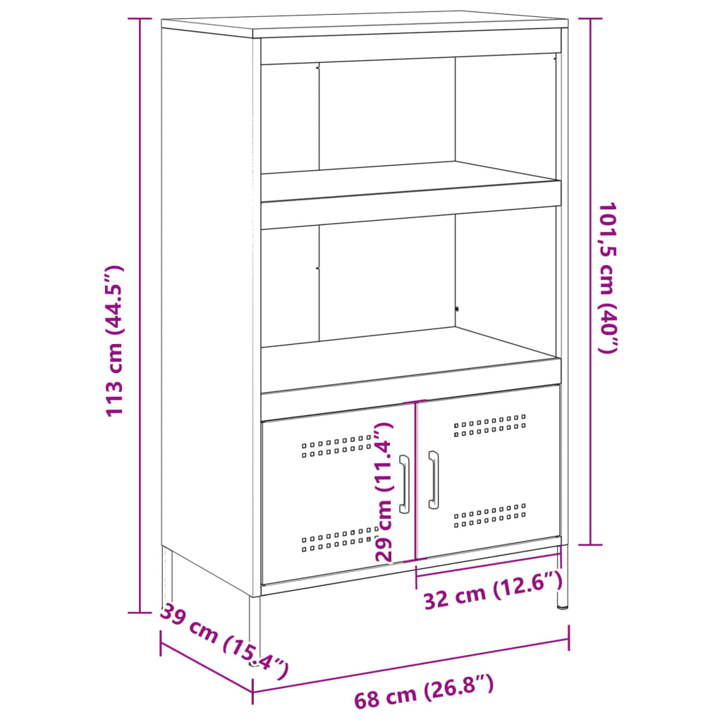 vidaXL Ραφιέρα Μαύρη 68x39x113 εκ. από Ατσάλι