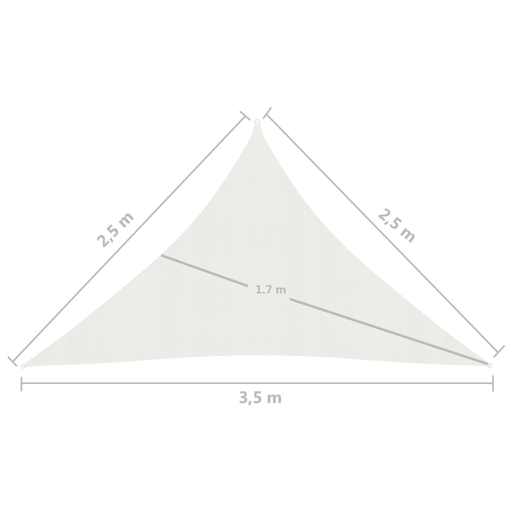 vidaXL Πανί Σκίασης Λευκό 2,5 x 2,5 x 3,5 μ. από HDPE 160 γρ./μ²