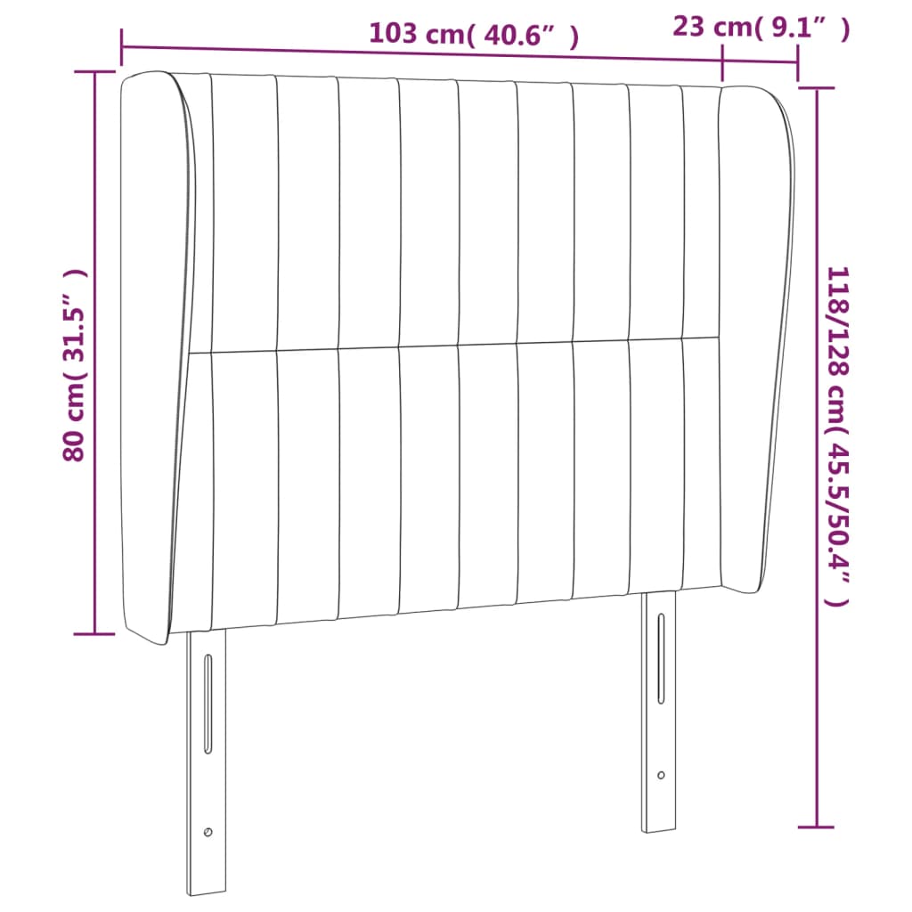 vidaXL Κεφαλάρι με Πτερύγια Μπλε 103x23x118/128 εκ. Υφασμάτινο