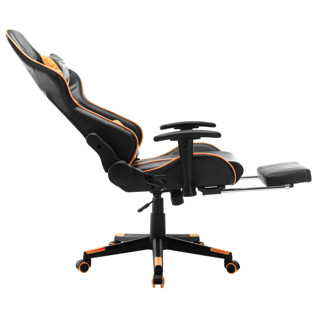 vidaXL Καρέκλα Gaming με Υποπόδιο Μαύρο/Πορτοκαλί από Συνθετικό Δέρμα