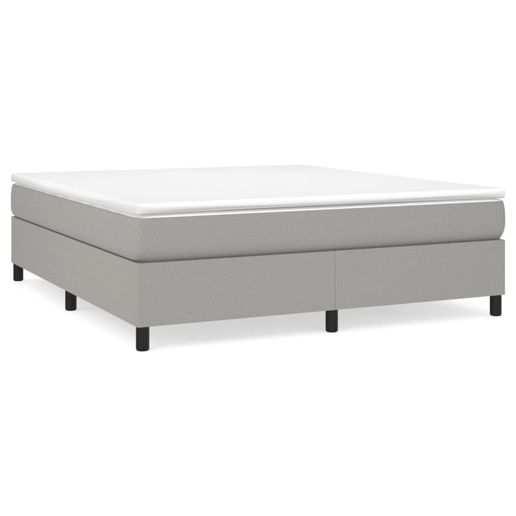 vidaXL Κρεβάτι Boxspring με Στρώμα Ανοιχτό Γκρι 180x200 εκ. Υφασμάτινο