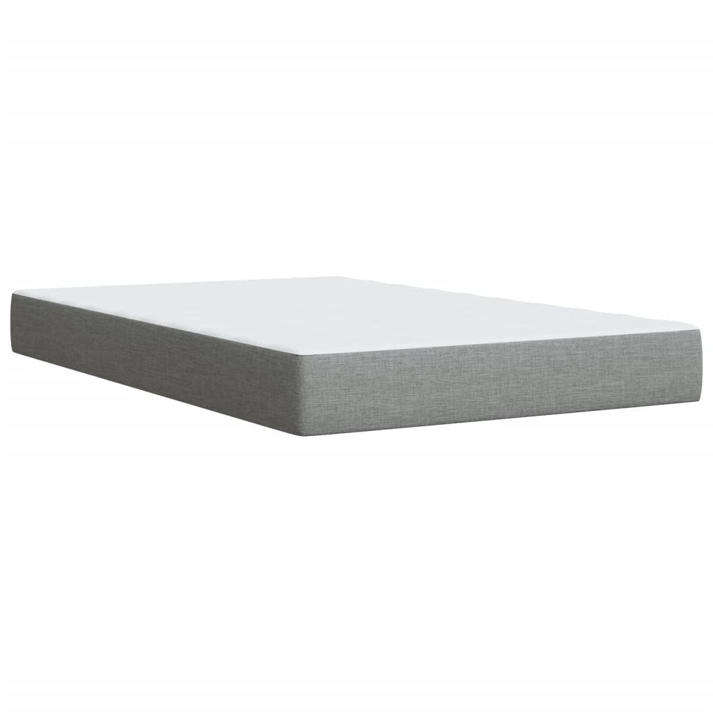 vidaXL Κρεβάτι Boxspring με Στρώμα Ανοιχτό Γκρι 120x200 εκ. Υφασμάτινο