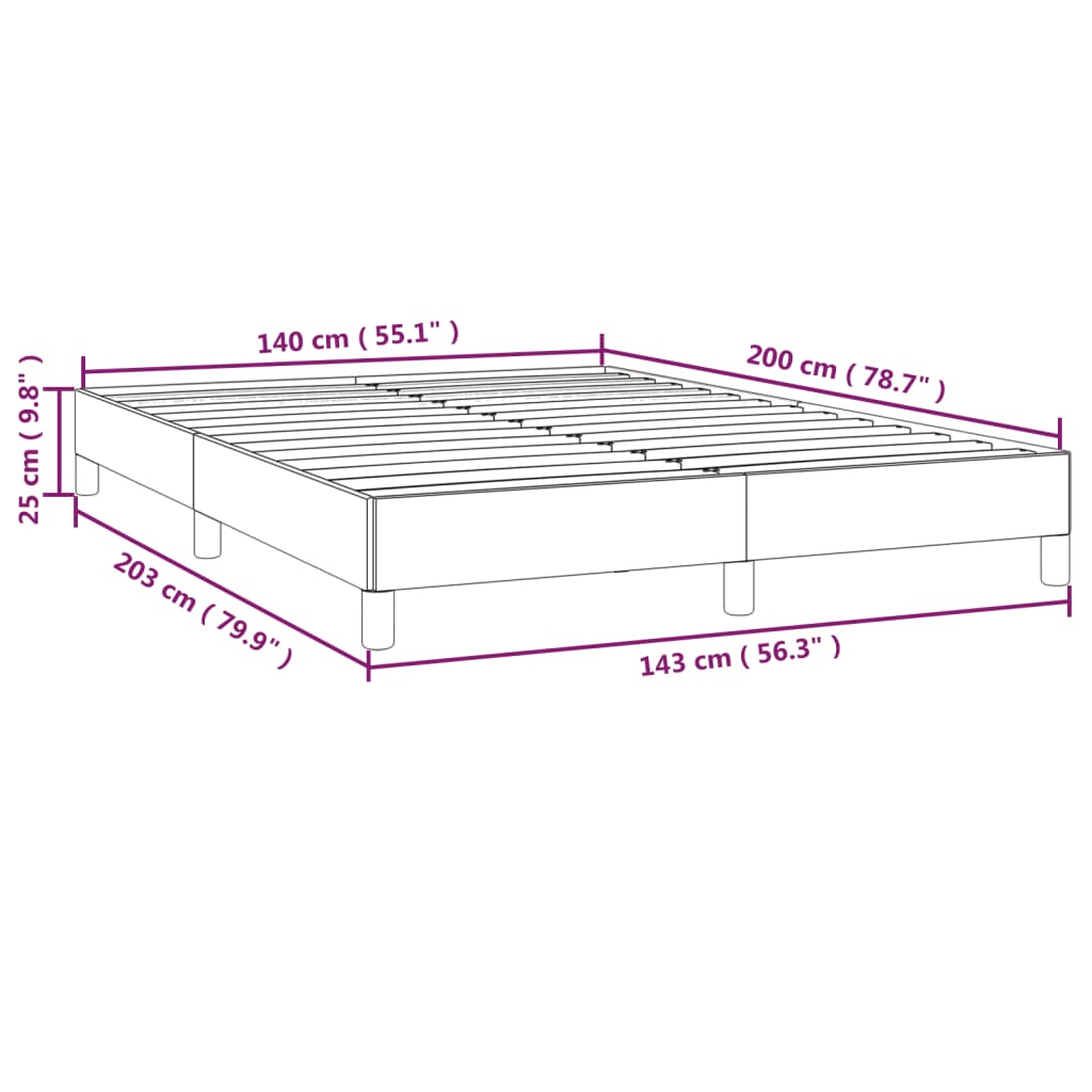 vidaXL Πλαίσιο Κρεβατιού Μαύρο 140x200 εκ. από Συνθετικό Δέρμα