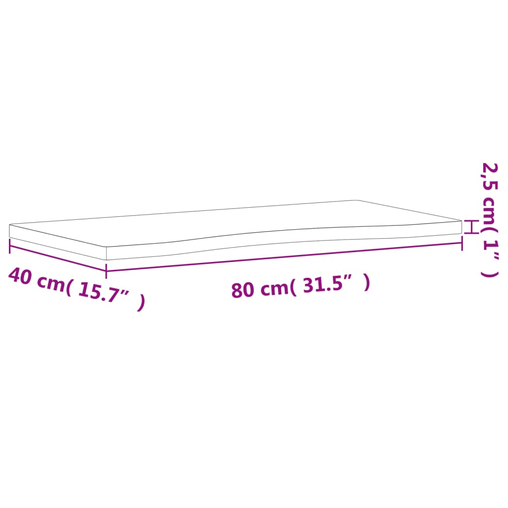 vidaXL Επιφάνεια Εργασίας 80x(36-40)x2,5 εκ. από Μασίφ Ξύλο Οξιάς