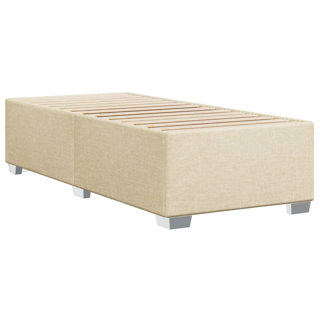 vidaXL Κρεβάτι Boxspring με Στρώμα Κρεμ 100 x 200 εκ. Υφασμάτινο