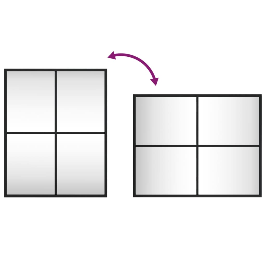 vidaXL Καθρέφτης Ορθογώνιος Μαύρος 40 x 50 εκ. από Σίδερο