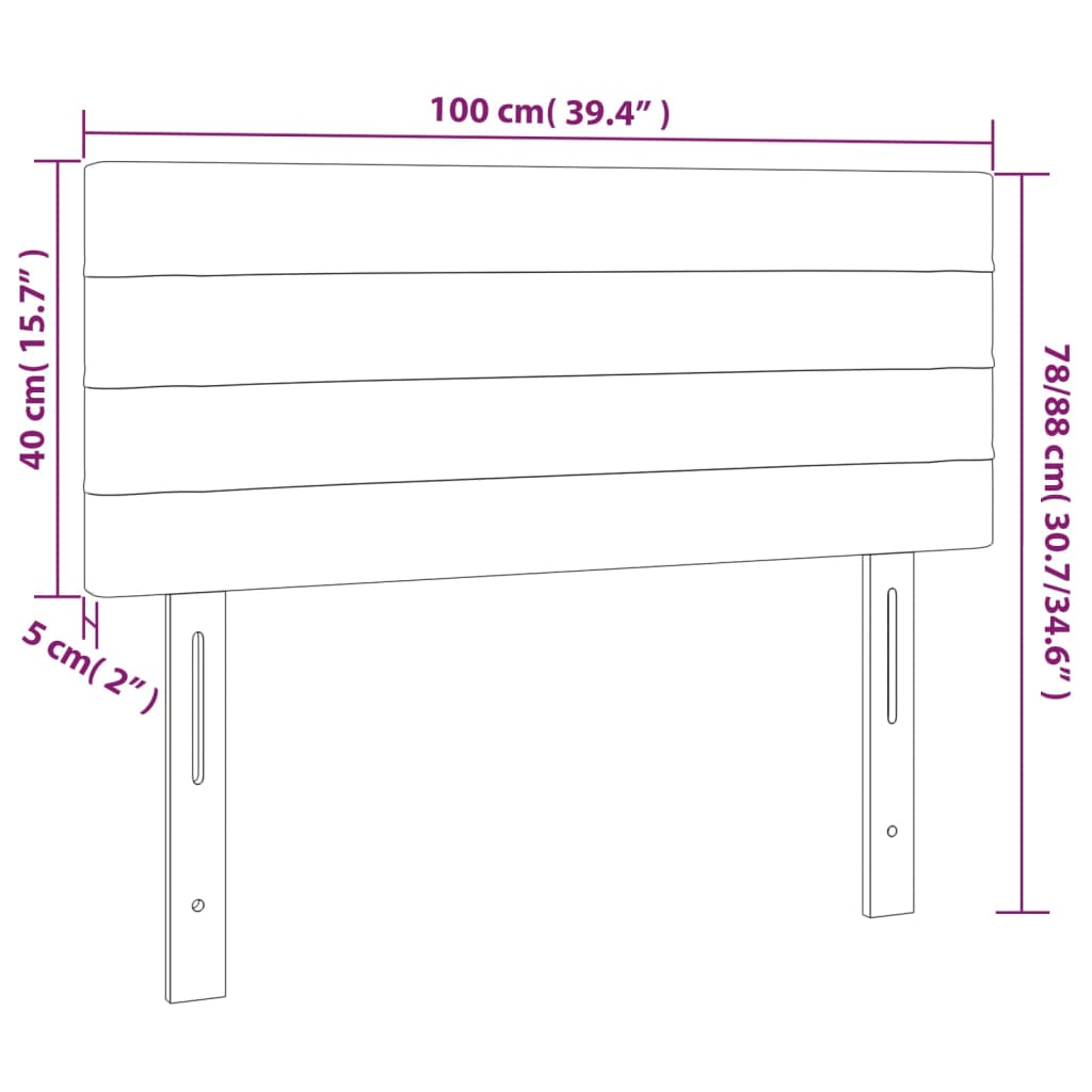 vidaXL Κεφαλάρι Κρεβατιού Σκούρο Πράσινο 100x5x78/88 εκ. Βελούδινο