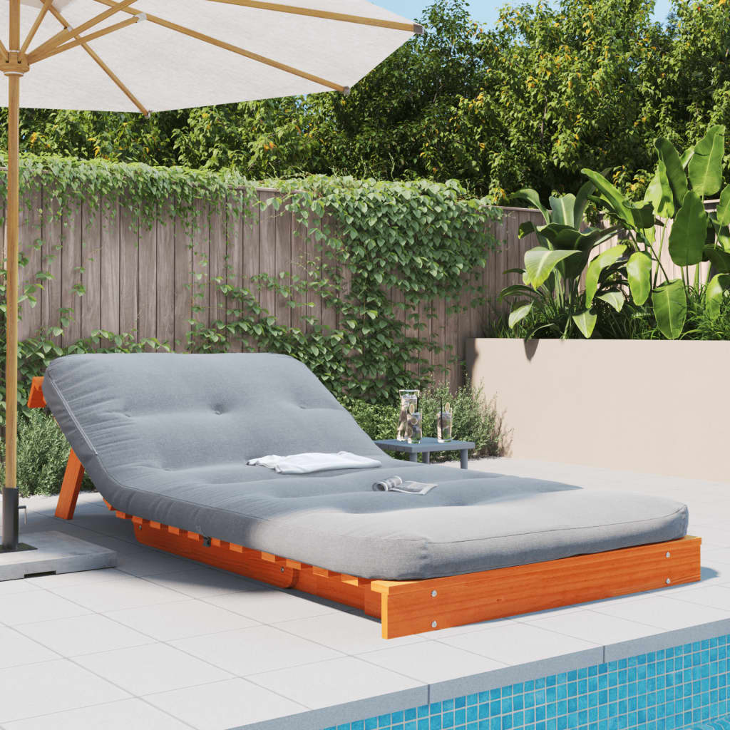 vidaXL Καναπές Κρεβάτι Futon με Στρώμα 100x206x11εκ. Μασίφ Ξύλο Πεύκου