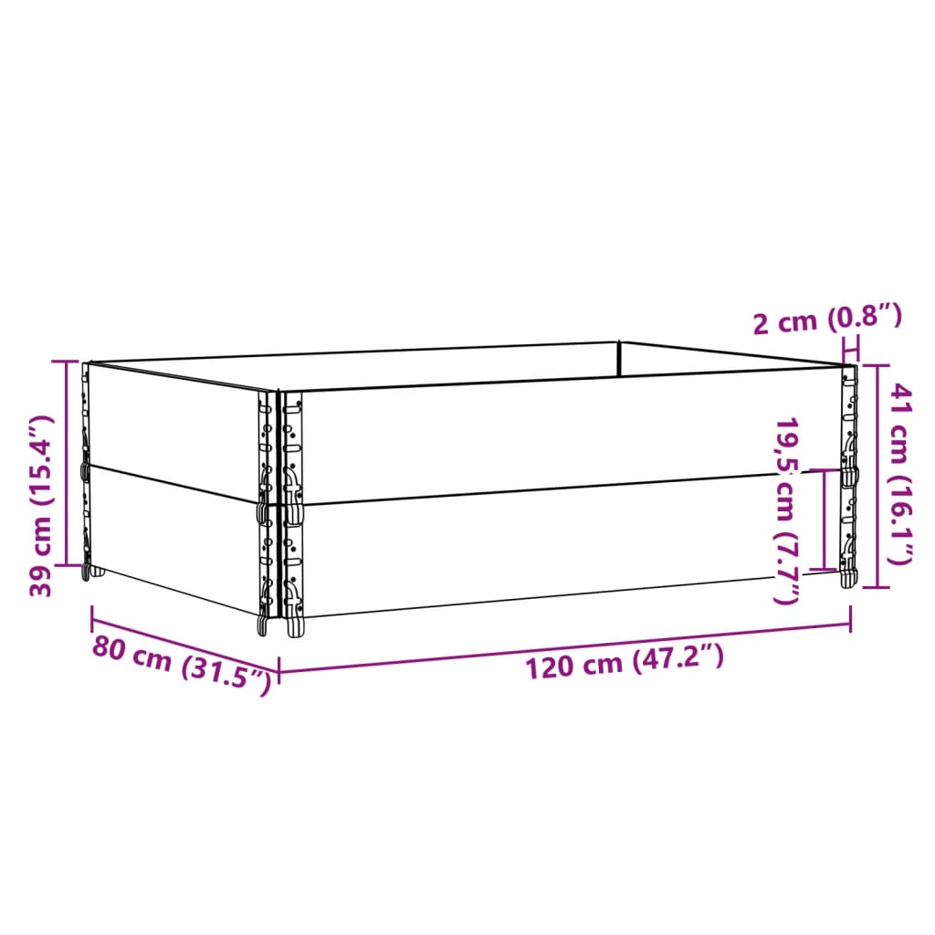 vidaXL Ζαρντινιέρα Κήπου Μαύρη 120 x 80 εκ. από Μασίφ Ξύλο Πεύκου