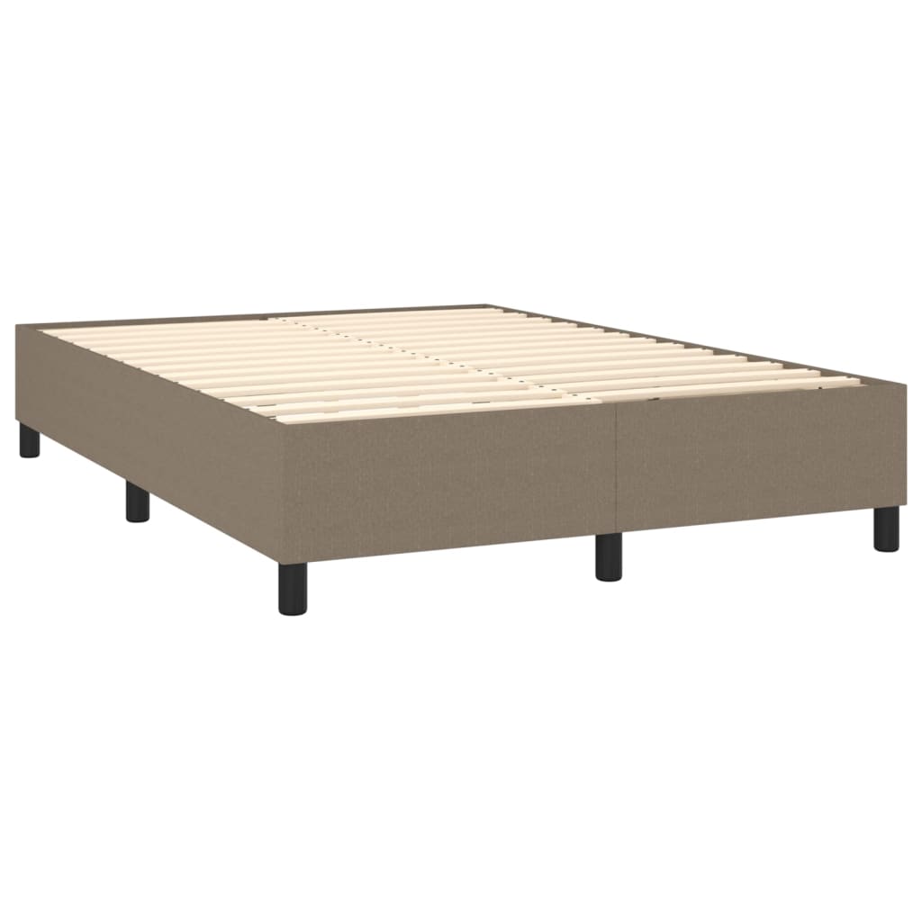 vidaXL Κρεβάτι Boxspring με Στρώμα Taupe 140x200 εκ. Υφασμάτινο