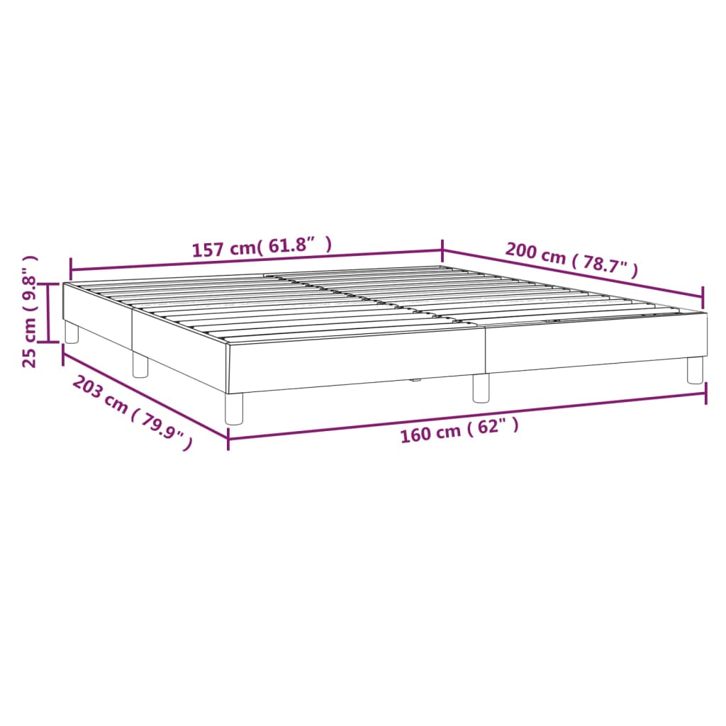 vidaXL Πλαίσιο Κρεβατιού Taupe 160x200 εκ. Υφασμάτινο