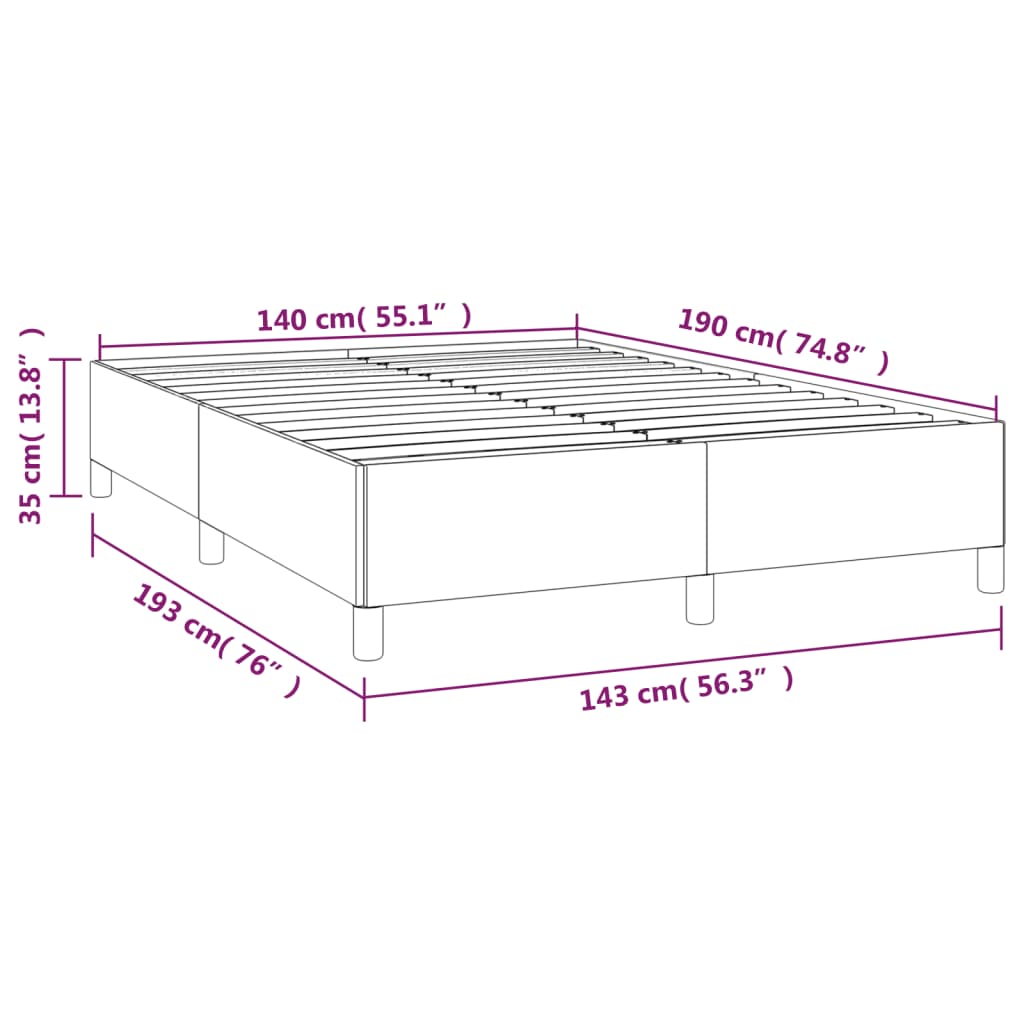 vidaXL Πλαίσιο Κρεβατιού Ανοιχτό Γκρι 140 x 190 εκ. Βελούδινο