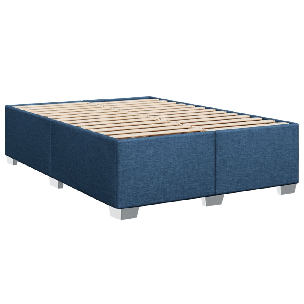 vidaXL Κρεβάτι Boxspring με Στρώμα Μπλε 160x200 εκ. Υφασμάτινο