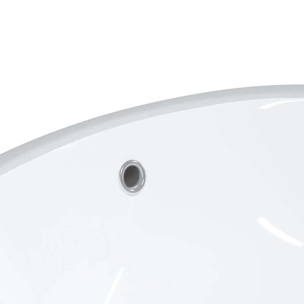 vidaXL Νιπτήρας Μπάνιου Οβάλ Λευκός 37 x 31 x 17,5 εκ. Κεραμικός