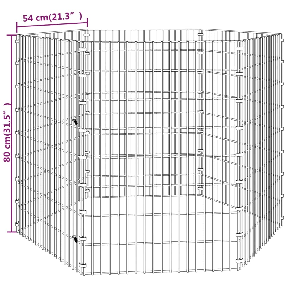 vidaXL Περίφραξη Ζώων Ελεύθερης Βοσκής 6 Πάνελ 54x80 εκ. Γαλβ. Σίδερο