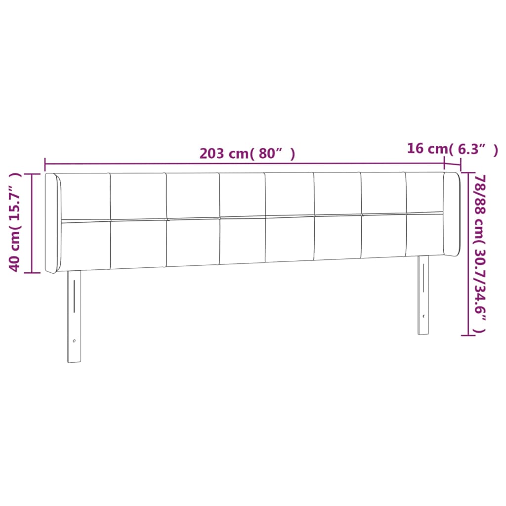 vidaXL Κεφαλάρι με Πτερύγια Σκούρο Πράσινο 203x16x78/88 εκ. Βελούδινο