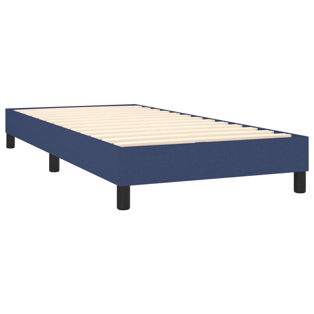 vidaXL Κρεβάτι Boxspring με Στρώμα Μπλε 80x200 εκ. Υφασμάτινο