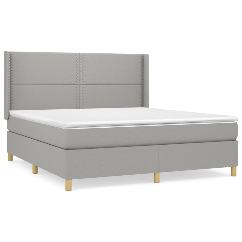 vidaXL Κρεβάτι Boxspring με Στρώμα Αν. Πράσινο 160x200εκ Υφασμάτινο