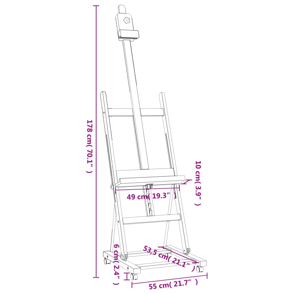 vidaXL Καβαλέτο Επιδαπέδιο 55 x 53,5 x 178 εκ. από Μασίφ Ξύλο Οξιάς