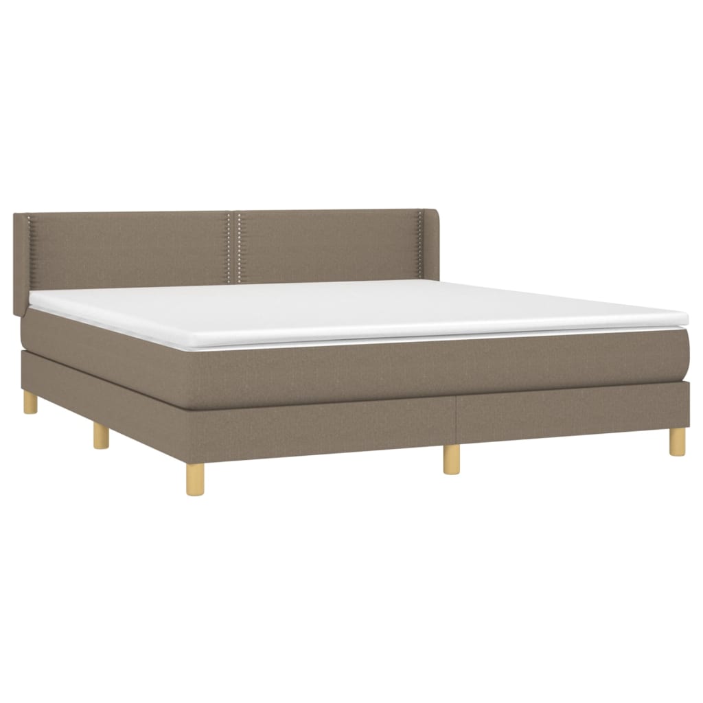 vidaXL Κρεβάτι Boxspring με Στρώμα Taupe 160x200 εκ. Υφασμάτινο