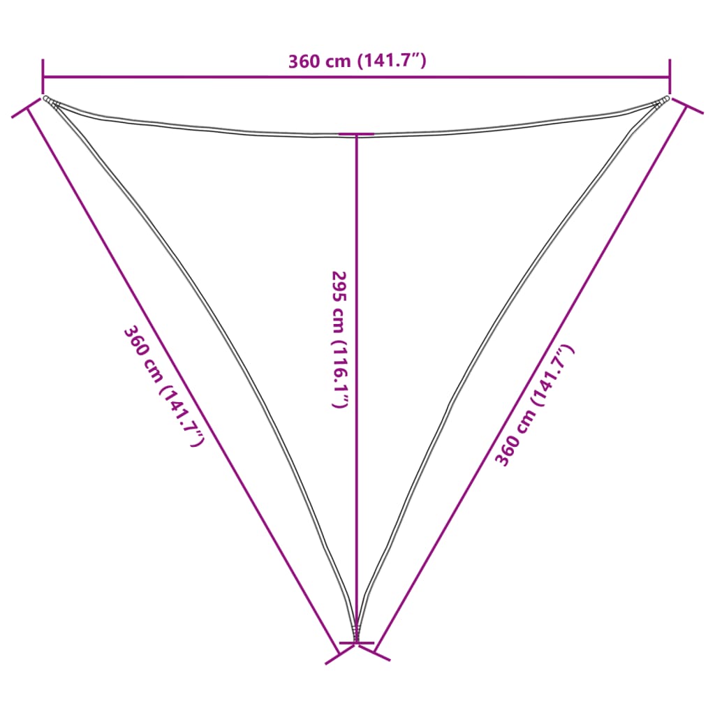 vidaXL Πανί Σκίασης Τρίγωνο Ανθρακί 3,6 x 3,6 x 3,6 μ. Ύφασμα Oxford