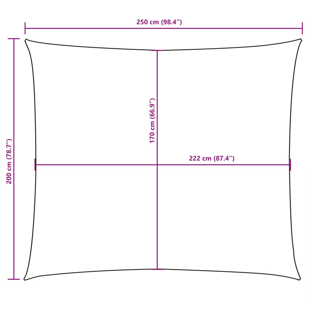 vidaXL Πανί Σκίασης Ορθογώνιο Κρεμ 2 x 2,5 μ. από Ύφασμα Oxford