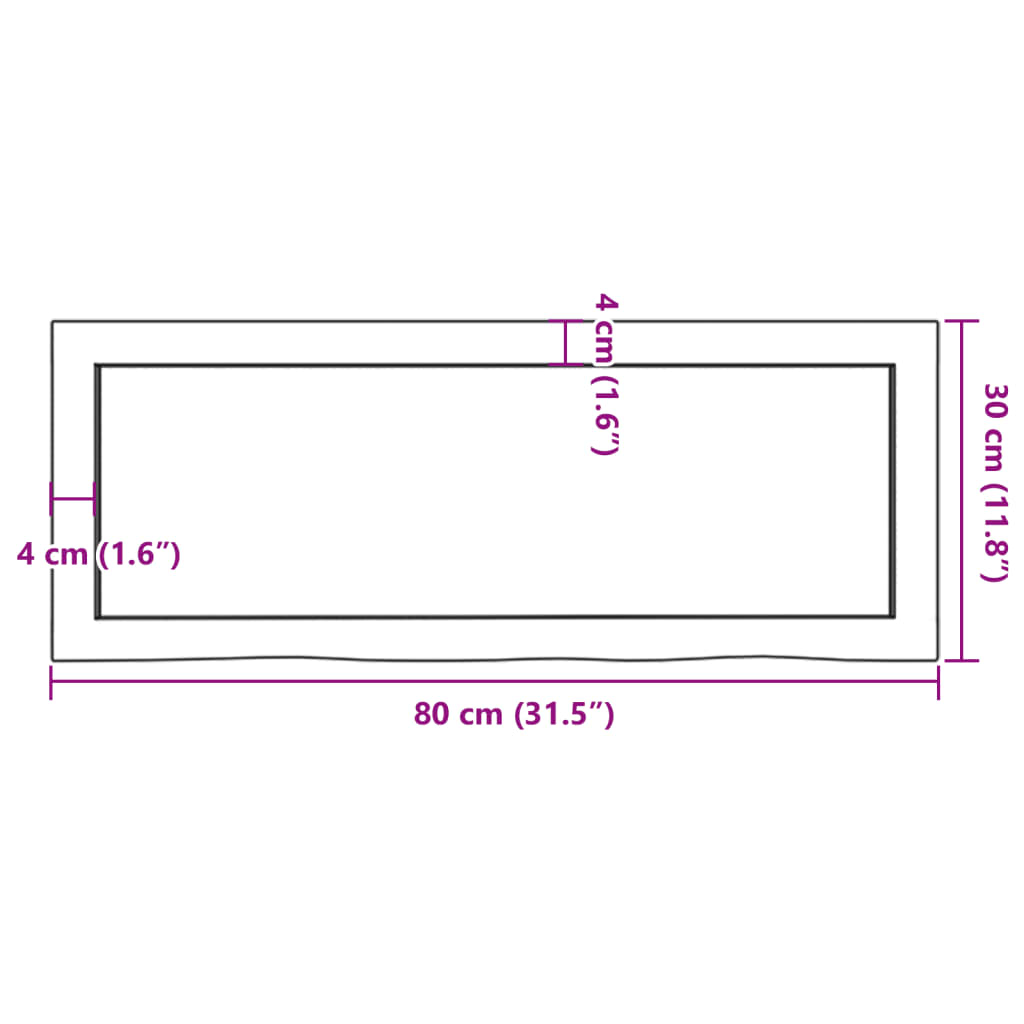 vidaXL Ράφι Τοίχου Σκούρο Καφέ 80x30x(2-6) εκ. Επεξ. Μασίφ Ξύλο Δρυός