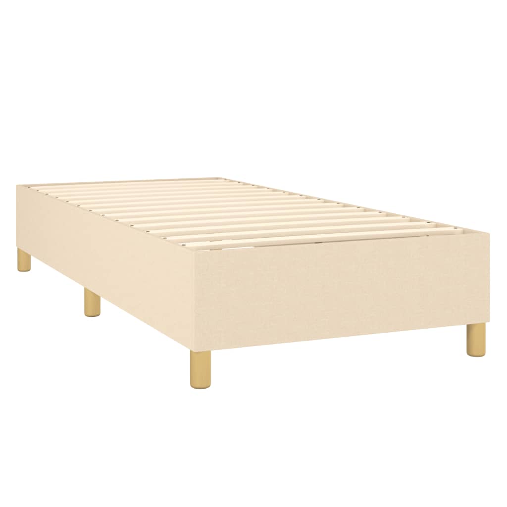 vidaXL Κρεβάτι Boxspring με Στρώμα Κρεμ 90x190 εκ.Υφασμάτινο