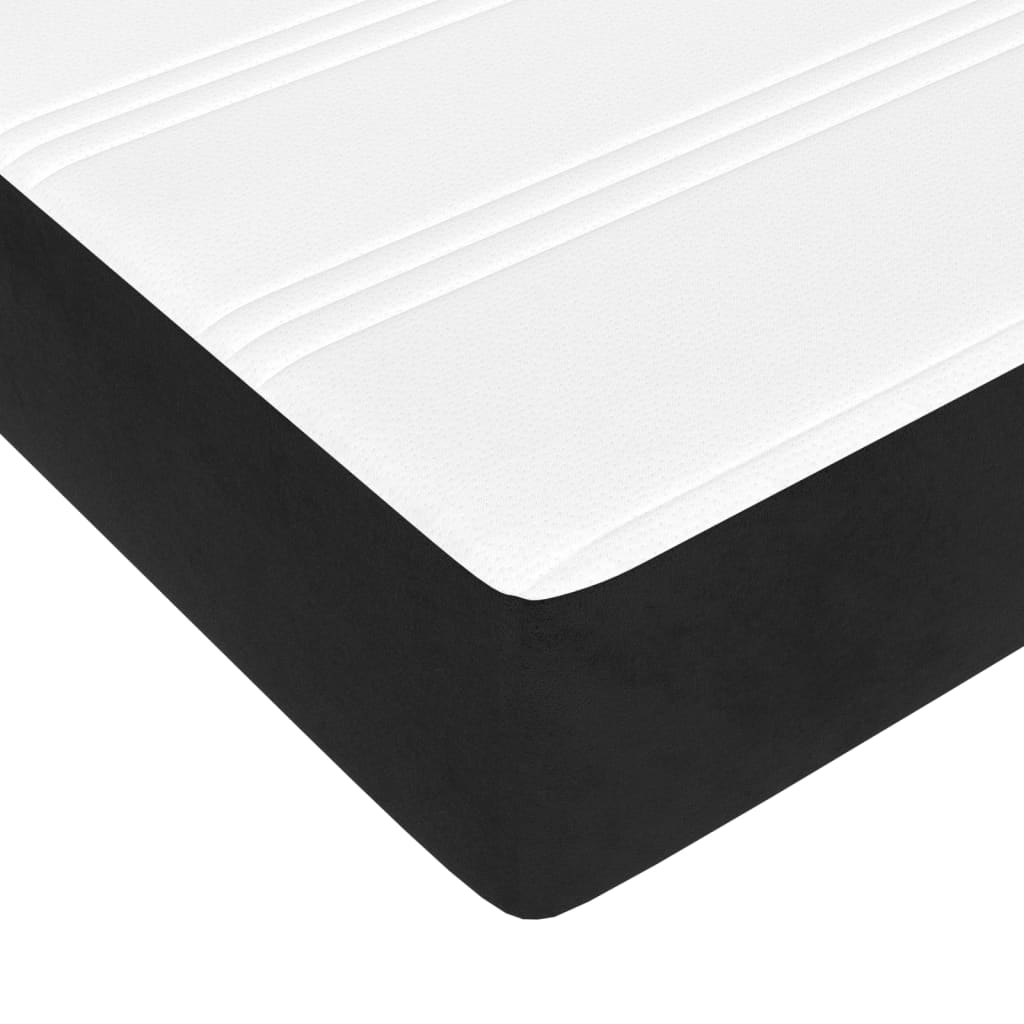 vidaXL Κρεβάτι Boxspring με Στρώμα Μαύρο 160x200 εκ. Βελούδινο