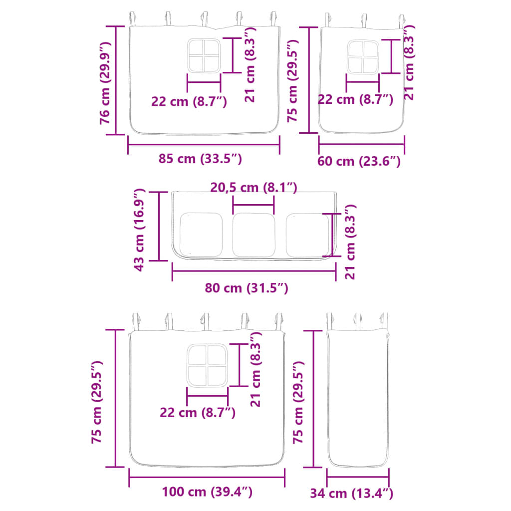 vidaXL Κουκέτα με Κουρτίνες Ροζ 90 x 200 εκ. Μασίφ Ξύλο Πεύκου