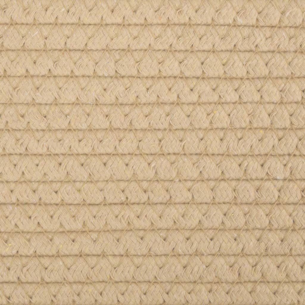 vidaXL Καλάθι Απλύτων Μπεζ και Λευκό Ø60x36 εκ. Βαμβακερό