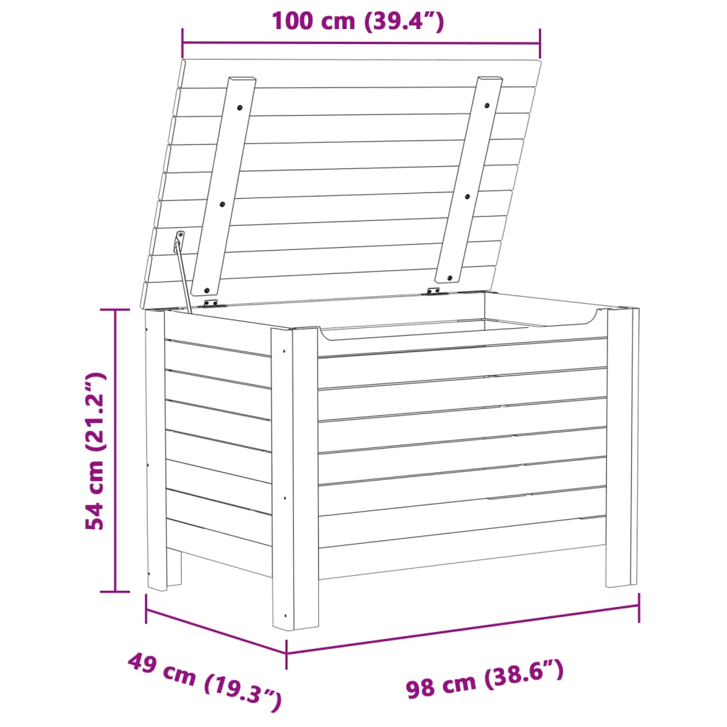 vidaXL Κουτί Αποθήκευσης με Καπάκι RANA Λευκό 100x49x54εκ. Μασίφ Πεύκο