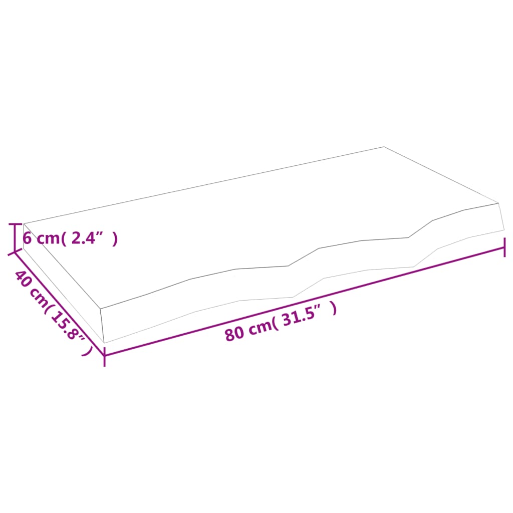 vidaXL Ράφι Τοίχου Σκούρο Καφέ 80x40x(2-6) εκ. Επεξ. Μασίφ Ξύλο Δρυός