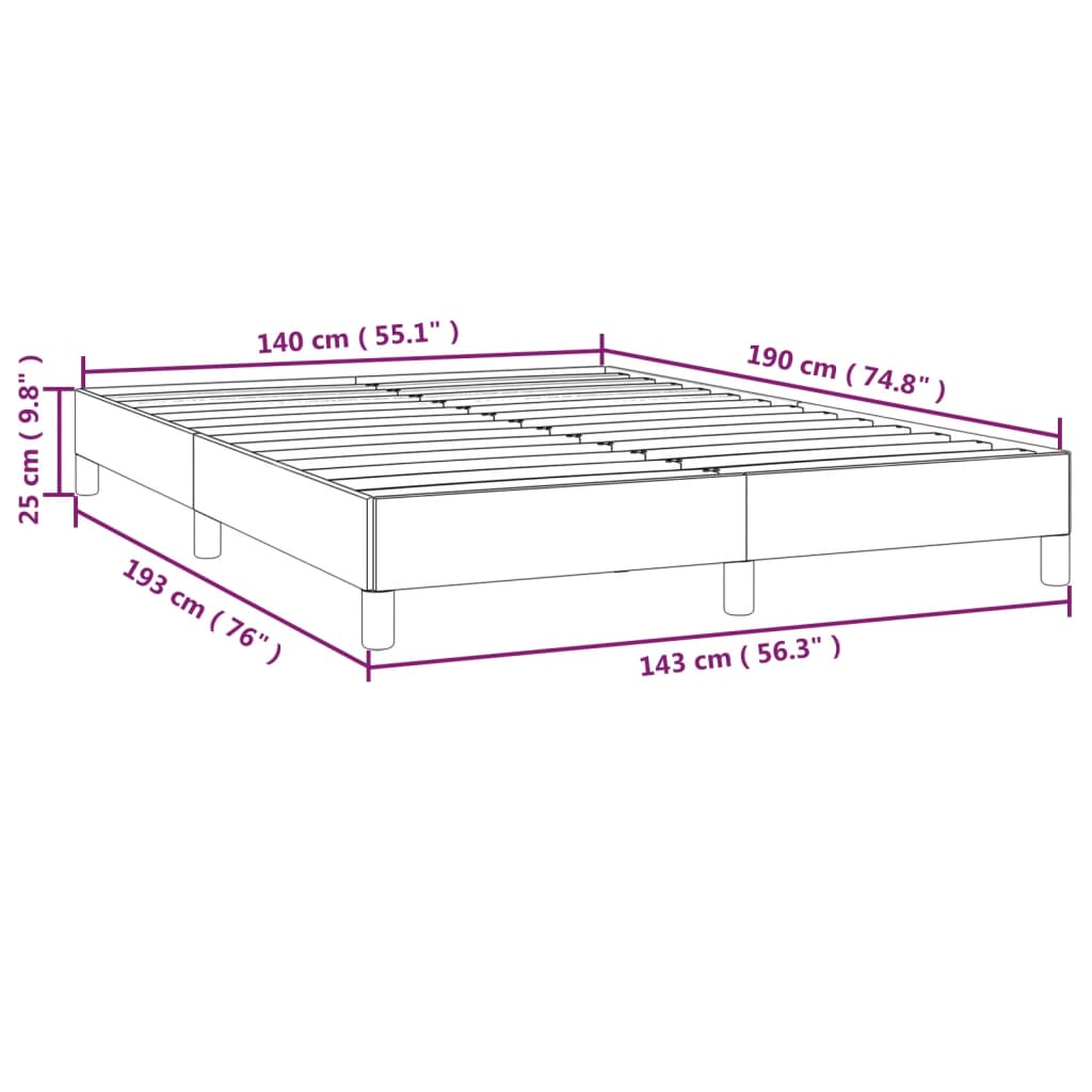 vidaXL Σκελετός Κρεβατιού Χωρίς Στρώμα Μπλε 140x190 εκ. Υφασμάτινο