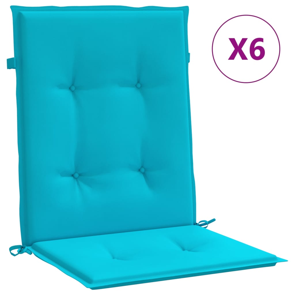 vidaXL Μαξιλάρια Καρέκλας με Πλάτη 6 τεμ. Τιρκουάζ Υφασμάτινα