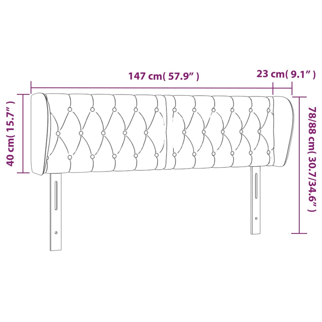 vidaXL Κεφαλάρι με Πτερύγια Μπλε 147 x 23 x 78/88 εκ. Υφασμάτινο