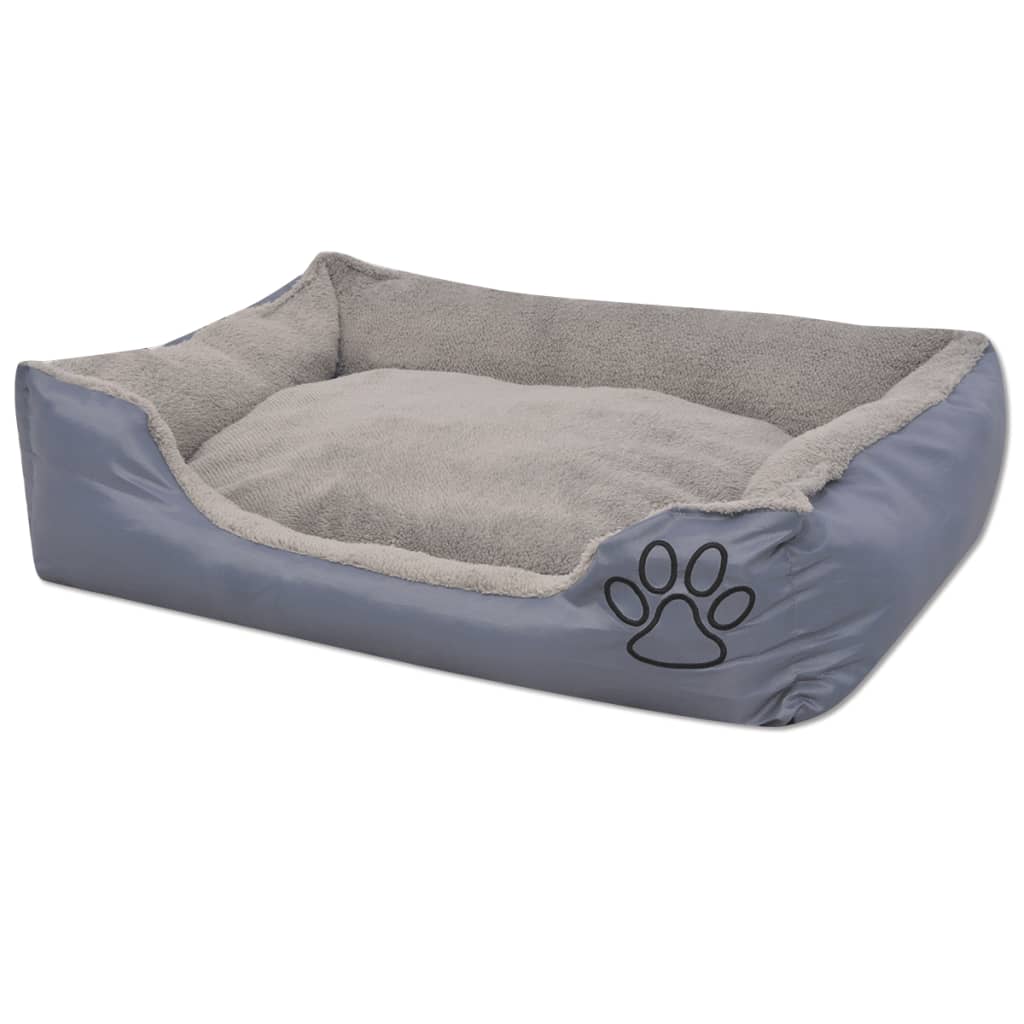 Κρεβάτι Σκύλου με Επενδυμένο Μαξιλάρι Μαύρο S